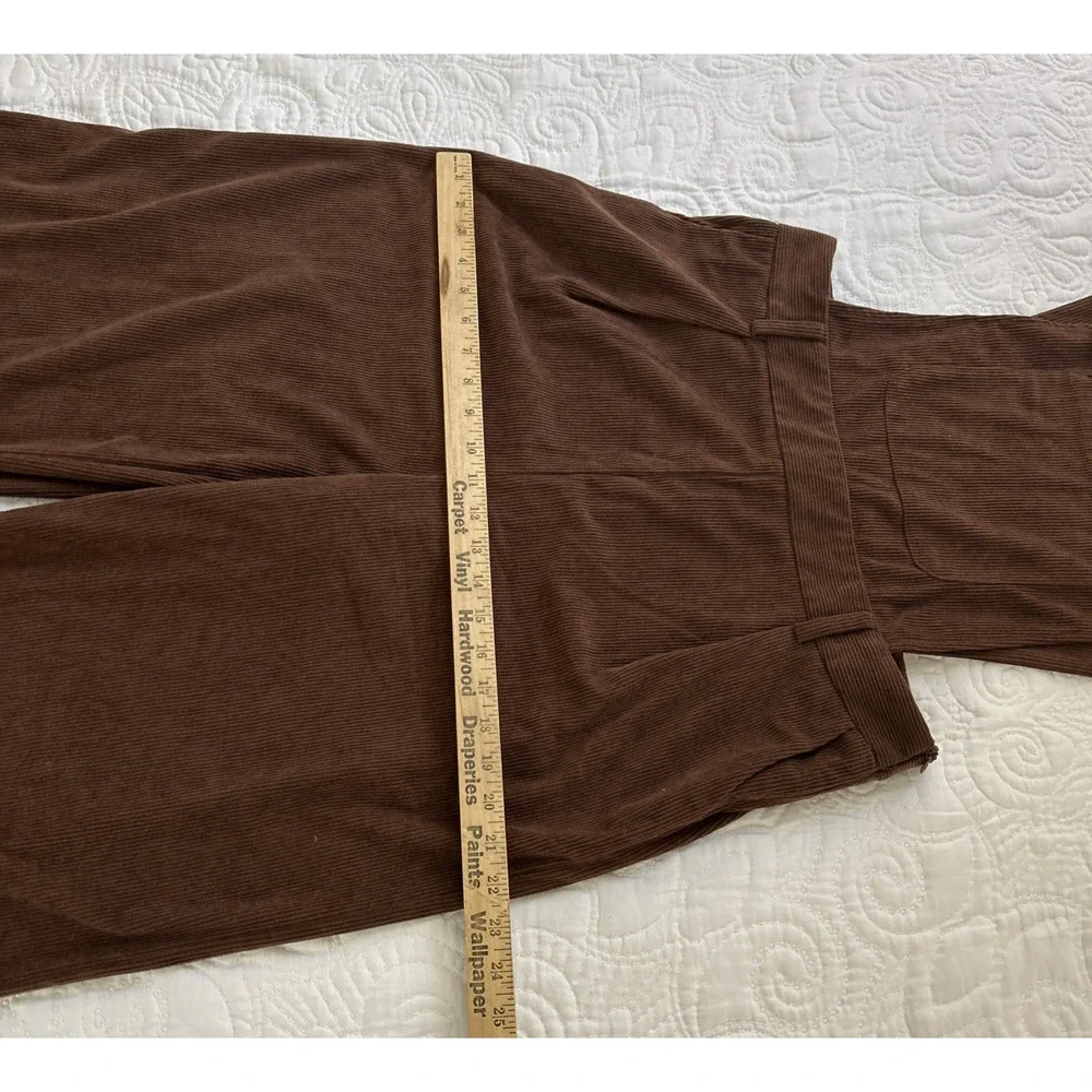 Commense Brown Jumpsuit Overalls Ribbed Corduroy Wide Legs Women's XL - Picture 5 of 11